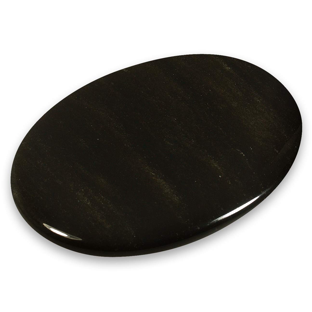 CrystalAge Gold Sheen Obsidian Palm Stone ~70x50mm