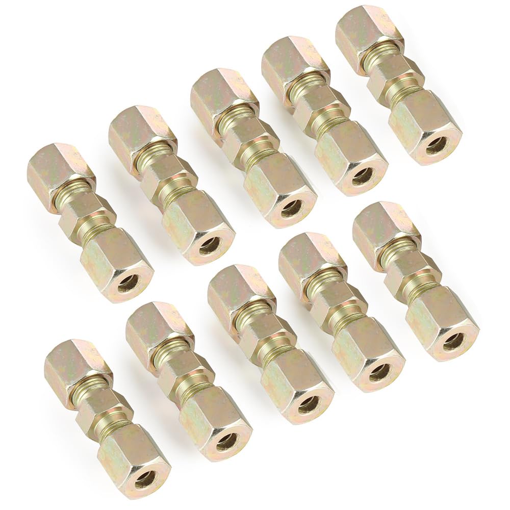 Kit di 10 connettori per tubi del freno, raccordi per tubi del freno, kit di tubi freno da 3/16", "raccordi a compressione in ottone autobloccante da 4,75 mm, kit di tubi freno auto