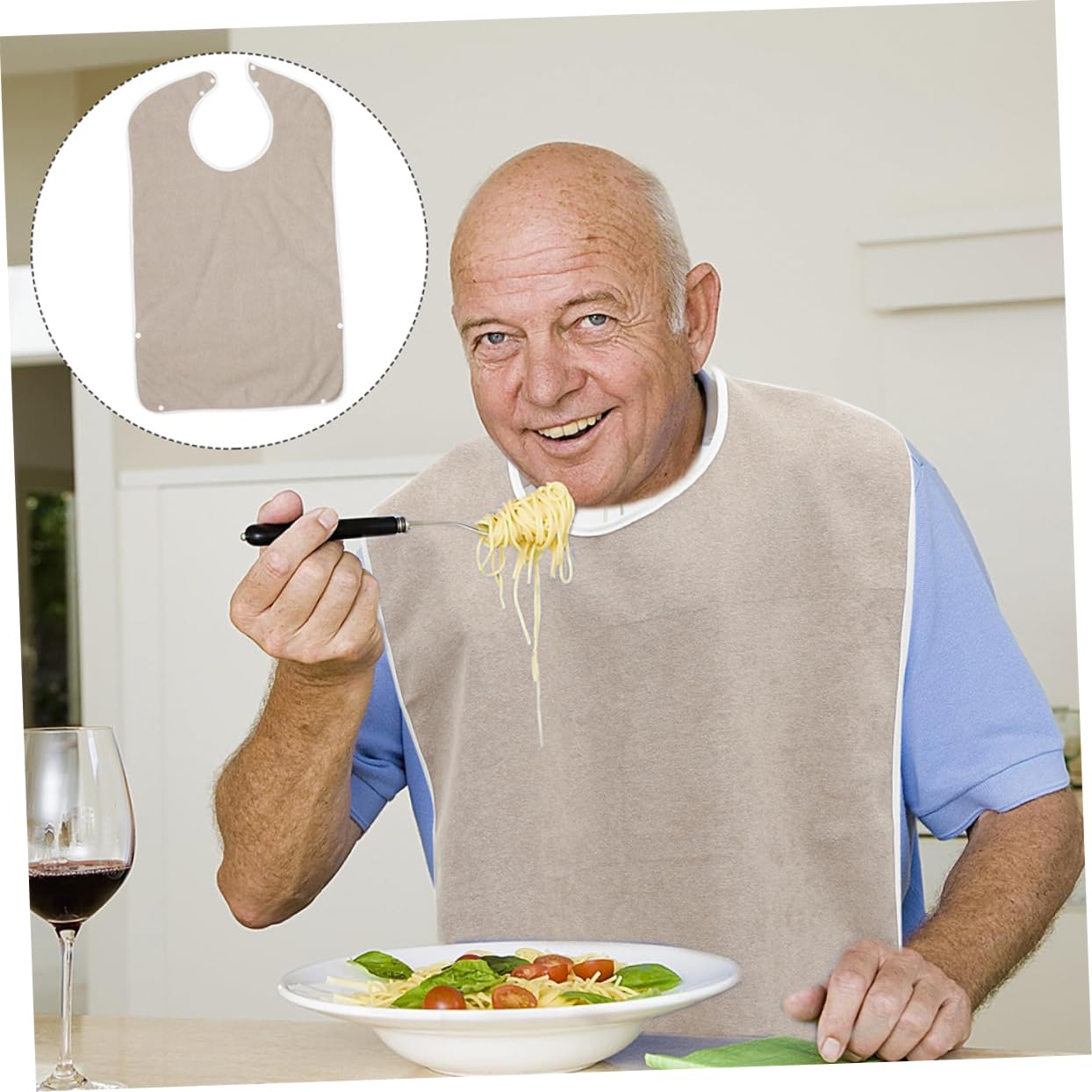 VALICLUD 2 Sätze Die Behinderten Essen Lätzchen Wiederverwendbar Waschbar Mit Sabbern Groß Kleidung Lätzchen Für Erwachsene Ältere Menschen Senioren Essen Stoff 2 Stück * 2