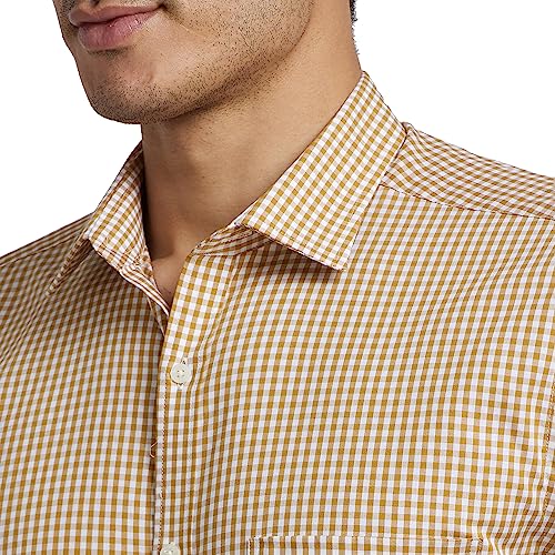 Image of Park Avenue Men Cotton Checkered Slim Fit Shirt