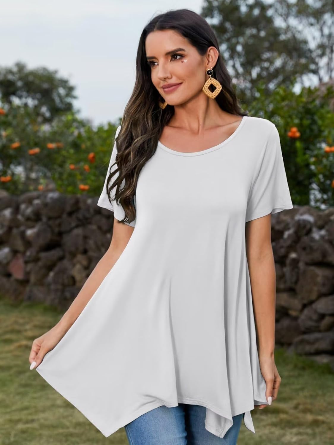 BELAROI Plus Size Tops for Women Summer Casual Tshirts Tunic Short Sleeve Loose Fit Outfits 1X-5X - Image 5