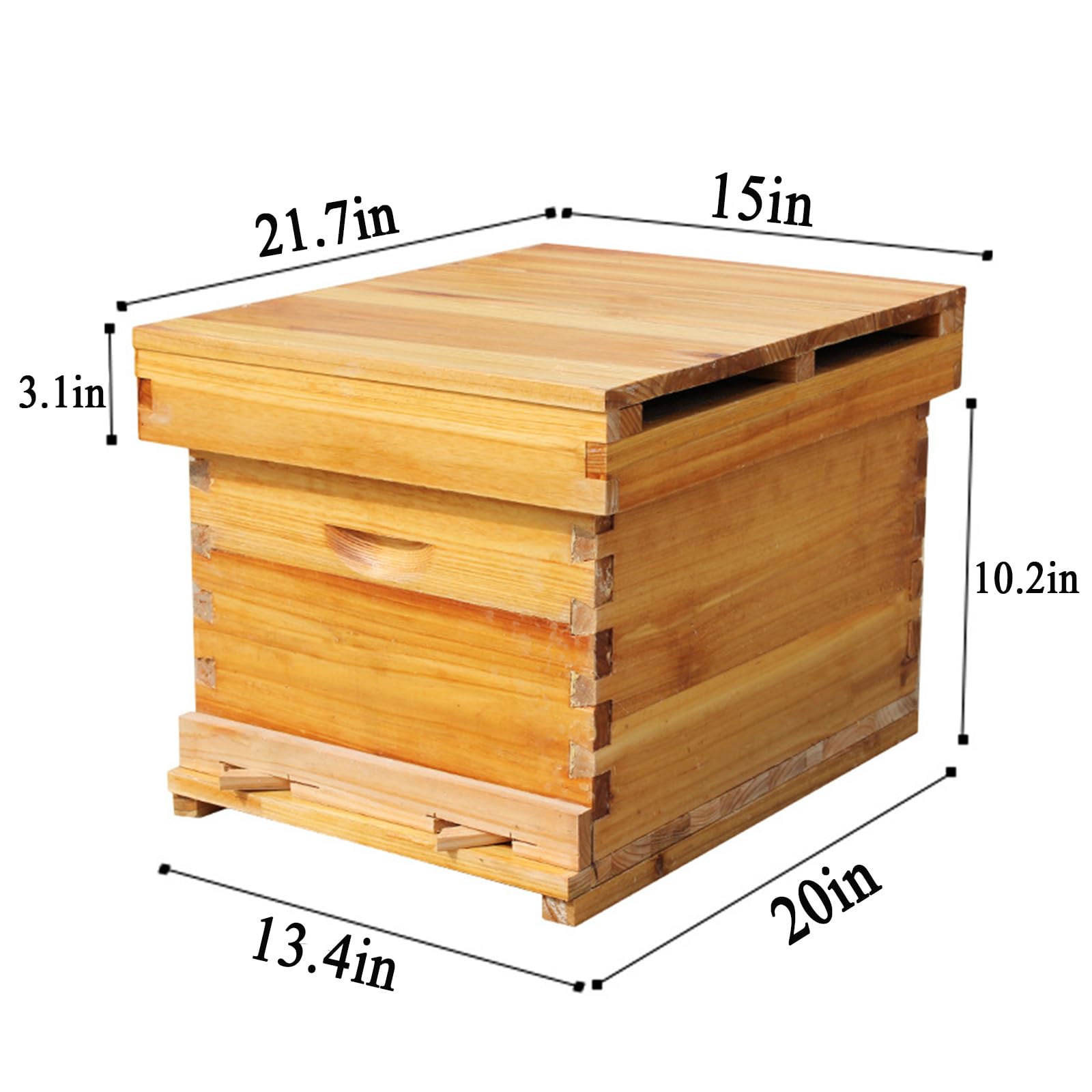 7 Frame Bee Hive, Complete Beehive Kit Beeswax Coated Beehive