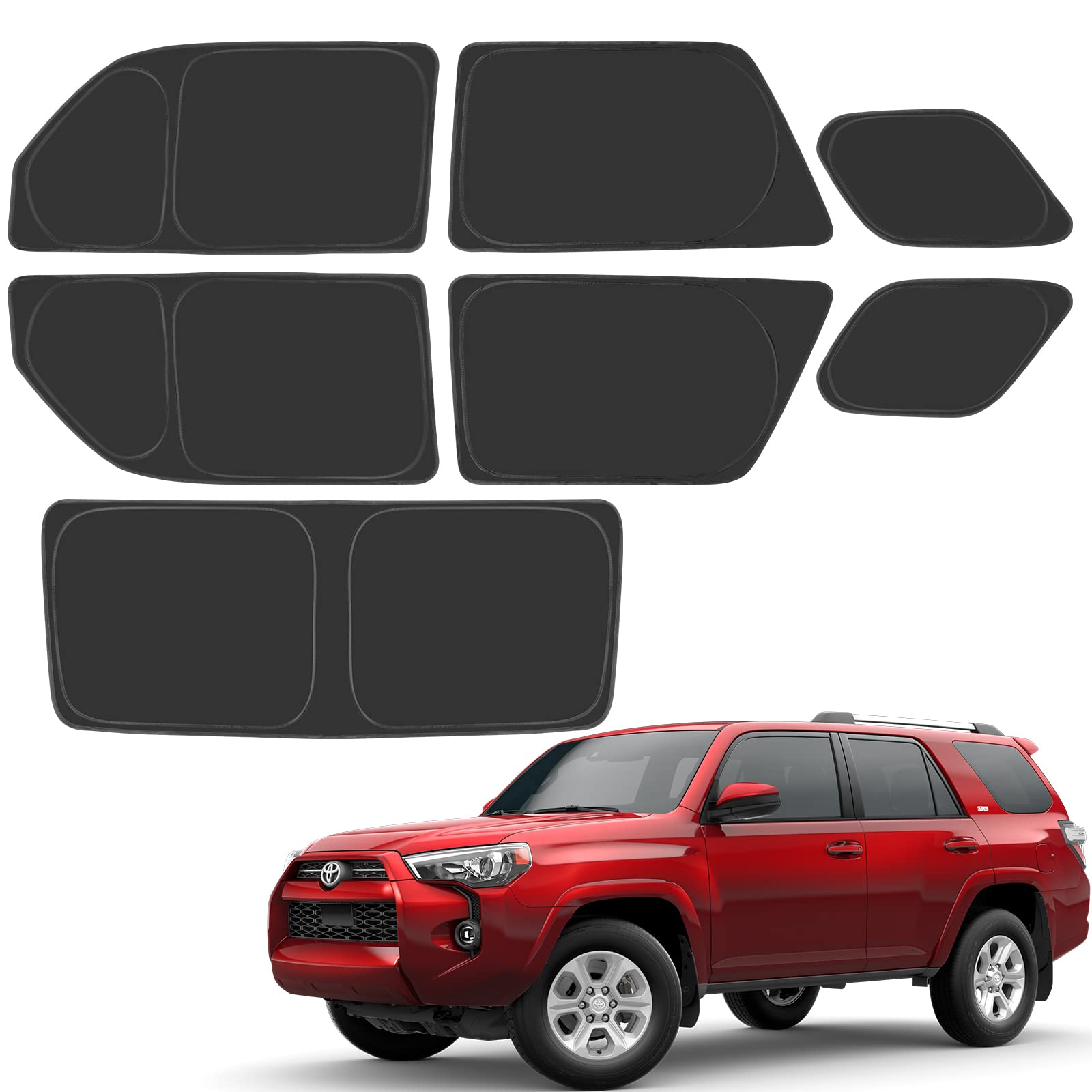 Proadsy Window Sun Shade for 4Runner 2010-2023 Side Window for Baby/Camping UV Rays and Privacy Protect Upgrade Accessories Set of 7