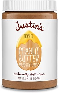 JUSTINS No Stir, Gluten-Free, Honey Peanut Butter, 28 oz Jar