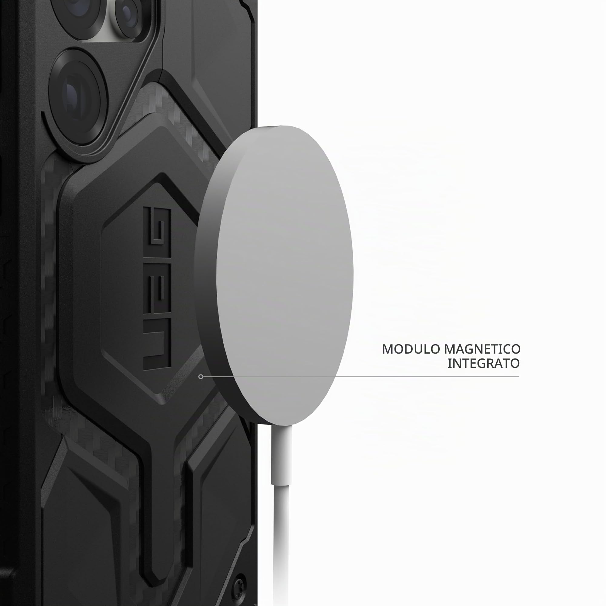URBAN ARMOR GEAR - UAG - Custodia protettiva per Samsung Galaxy S25 Ultra da 6,9", compatibile con ricarica magnetica, robusta custodia protettiva in fibra di carbonio