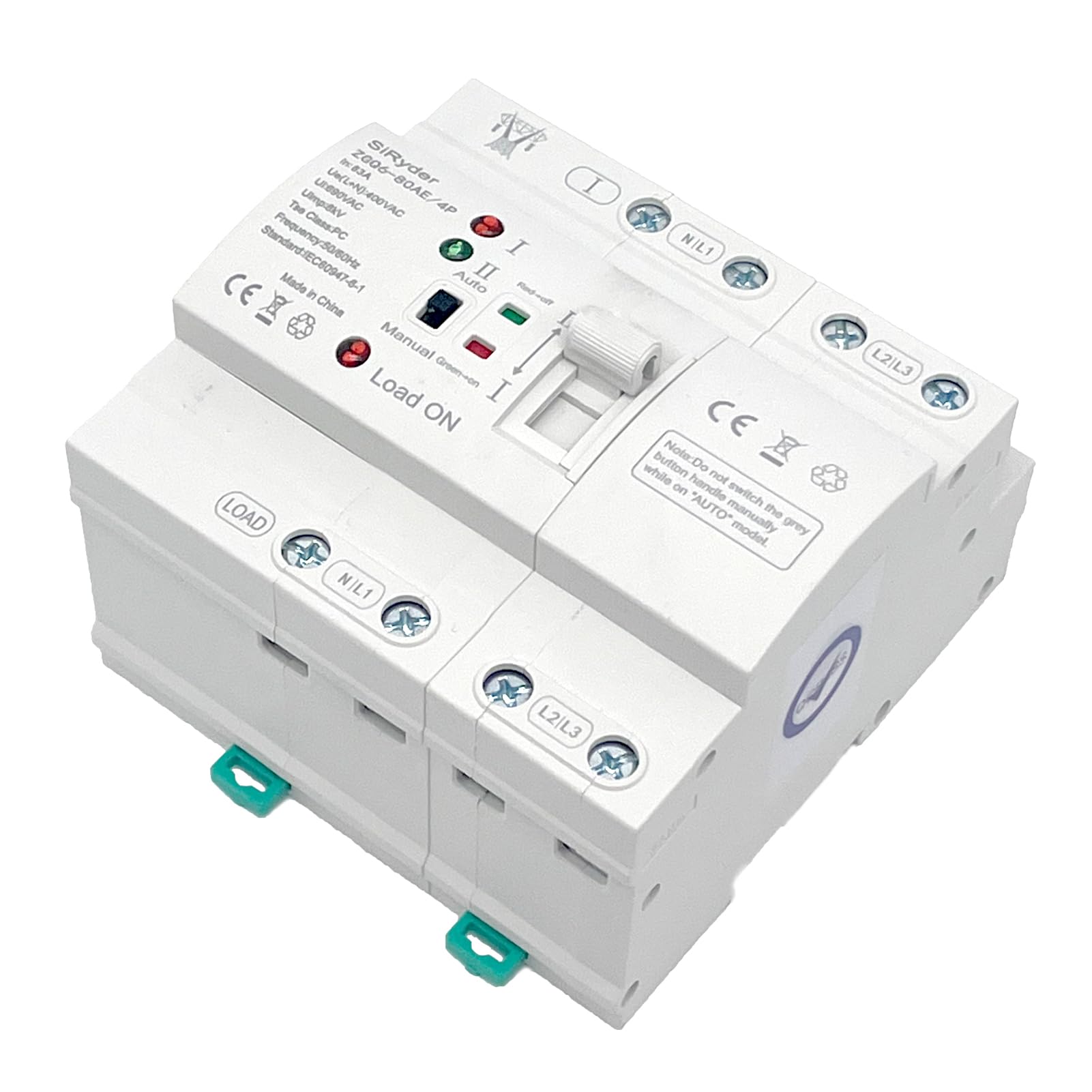 Automatischer Transferschalter 220V DIN Schiene 4P 63A ATS Dual Power Notstrom Umschalter