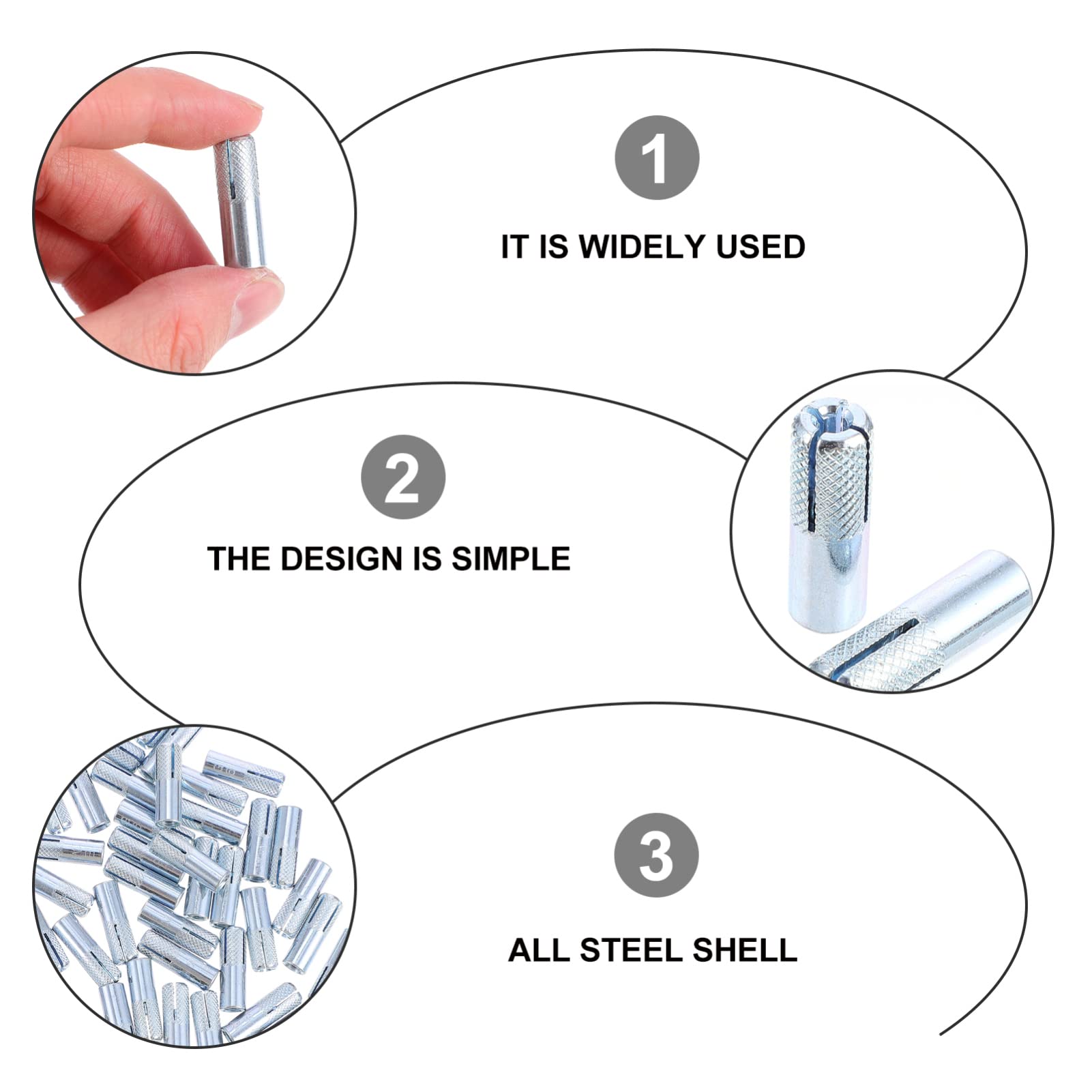 Party Animal 1/2-13 Drop-in Anchors – 10-Pack Zinc-Plated Steel Screw Bolts For Concrete & Masonry