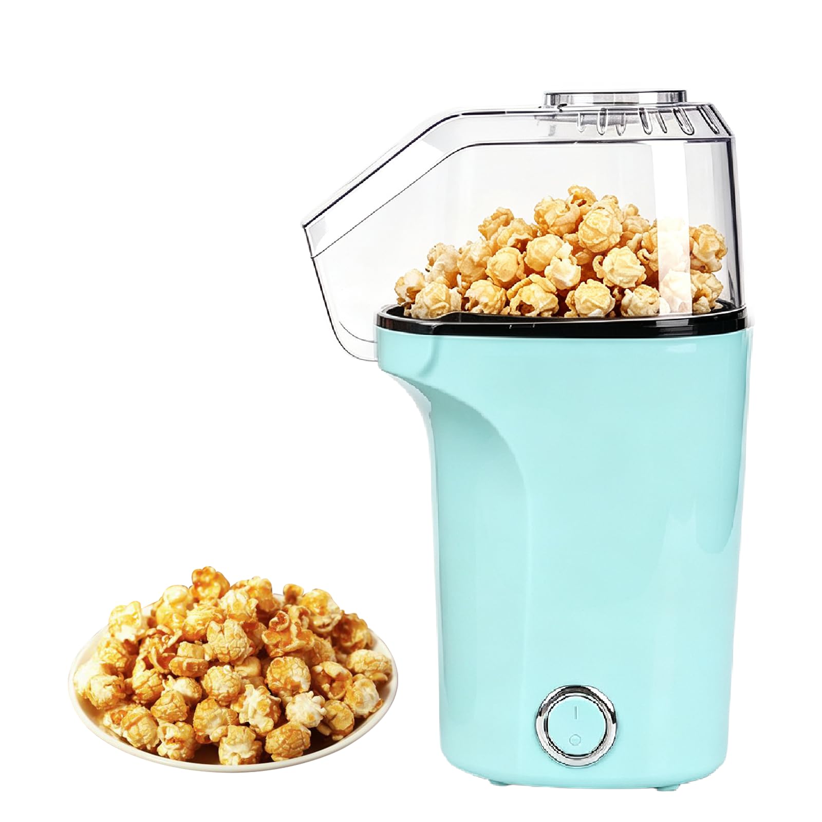 Maszyna do popcornu z gorącym powietrzem, 1200 W, bezolejowa maszynka do popcornu z przyciskiem One-Touch, zdrowa przekąska kukurydziana na wieczory filmowe, urodziny dziecka i święta