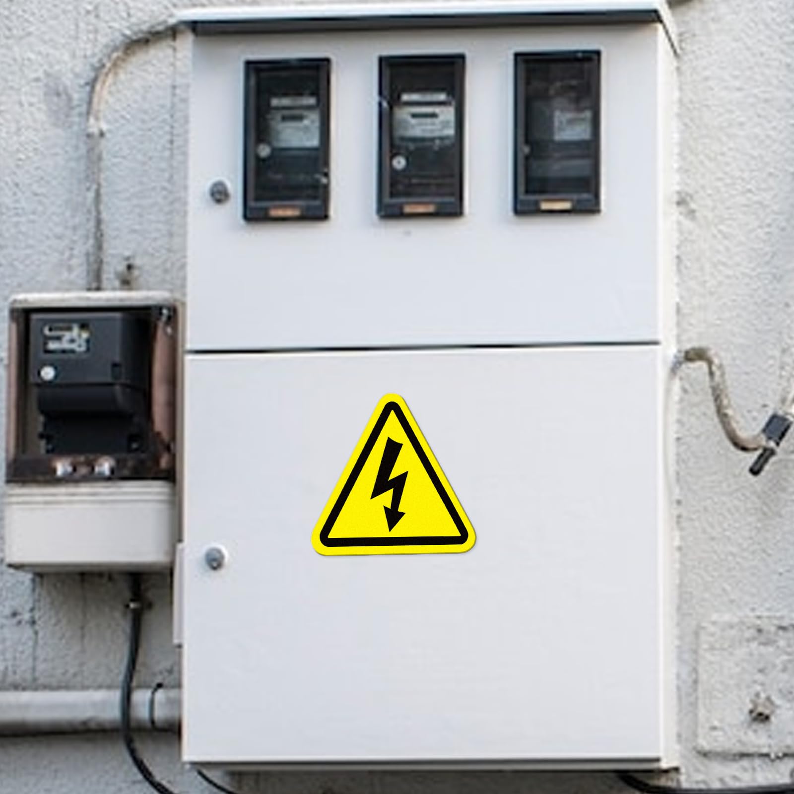 Pegatina Riesgo Eléctrico Adhesiva - Cartel Riesgo de Accidente por Electricidad Medida 10 CM X 10CM - 10ud