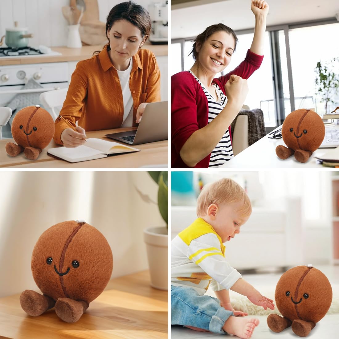 O-Kinee Palm Pals, Mini Peluches de Granos de café de 13 cm