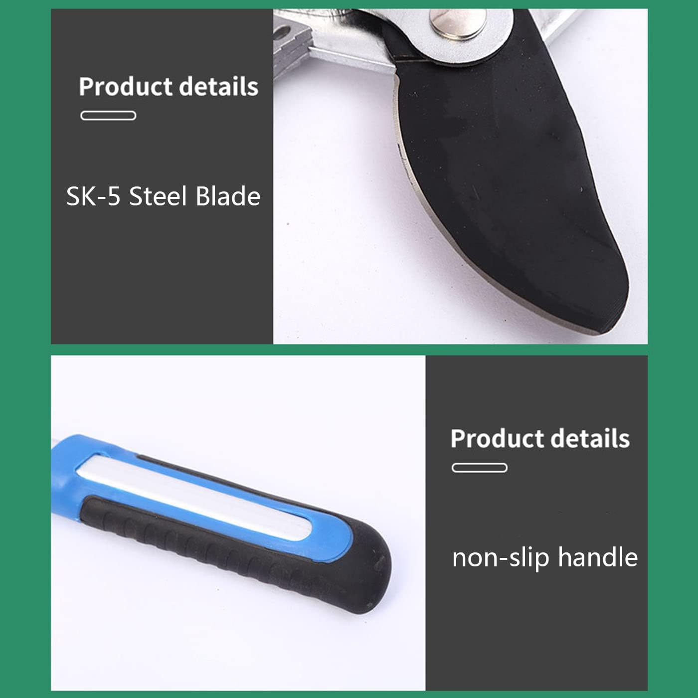 Retractable Garden Scissors SK-5 Steel Blade Alloy Handle Non-Slip wear-Resistant Multi-Speed Adjustment Lengthened Gardening Scissors/Blue (Blue)