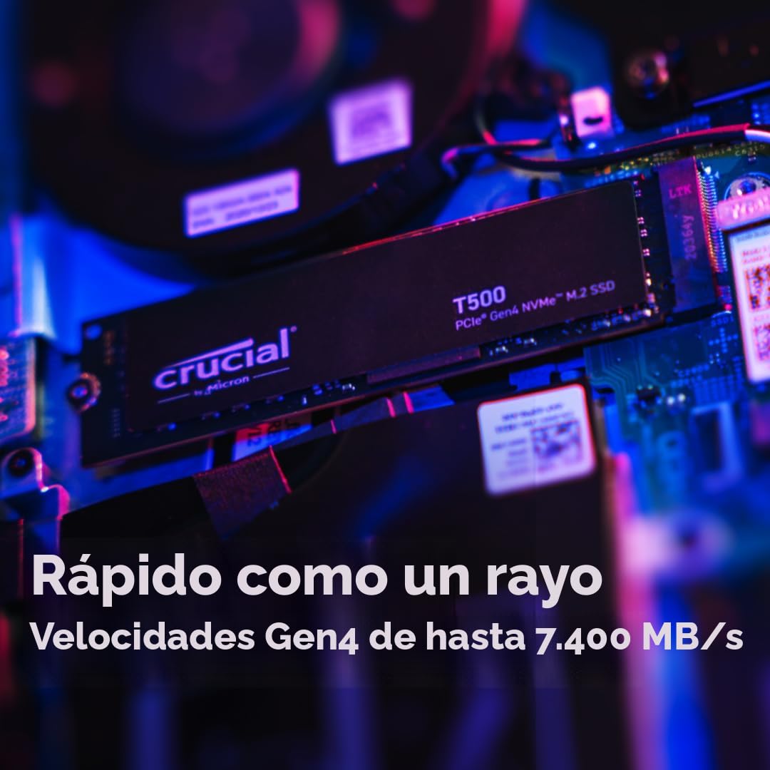 Amazon.com: Crucial T500 PCIe Gen4 NVMe 2TB SSD, hasta 7,400MB/s