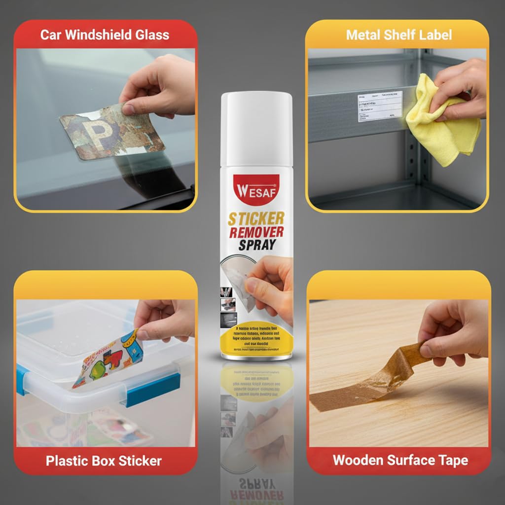 WESAF Sticker Remover Spray 250g | Adhesive and Glue Remover for Car, Glass, Metal and Plastic, Removes Sticky Residue from Labels and Gum | Remove Sticky Gum 2