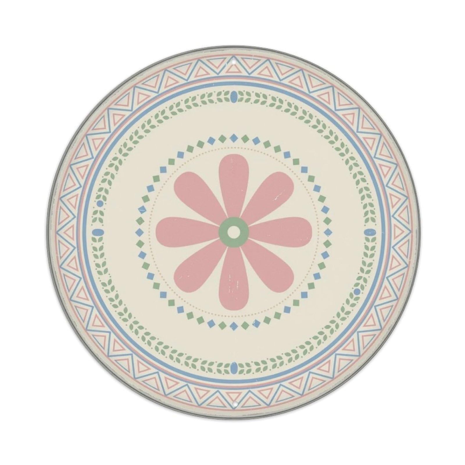 Celestial Moon Mandala Boho Round Metal Tin Sign Plaque