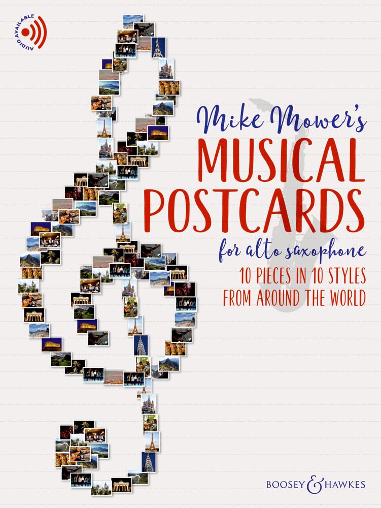 Musical Postcards for Alto Saxophone: 10 pieces in 10 styles from around the world. alto saxophone.