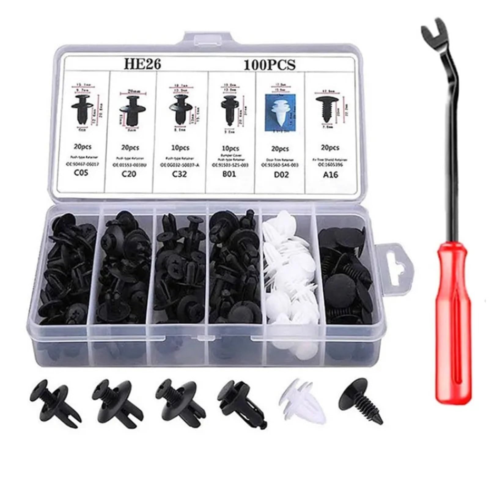 WENINETIES 100 Pcs Car Trim Clips Bumper Fasteners Rivets Suitable for Seat Alhambra 2 (II) 7N 2010-2015, Plastic Push Pin Body Clips Engine Cover Door Retainers