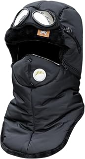 冬用帽子 男性用 防風防寒帽子 - ゴーグル付き 防風保温帽子 - 乗馬 キャンプ サイクリング ランニング オートバイ スノーボード ハイキング