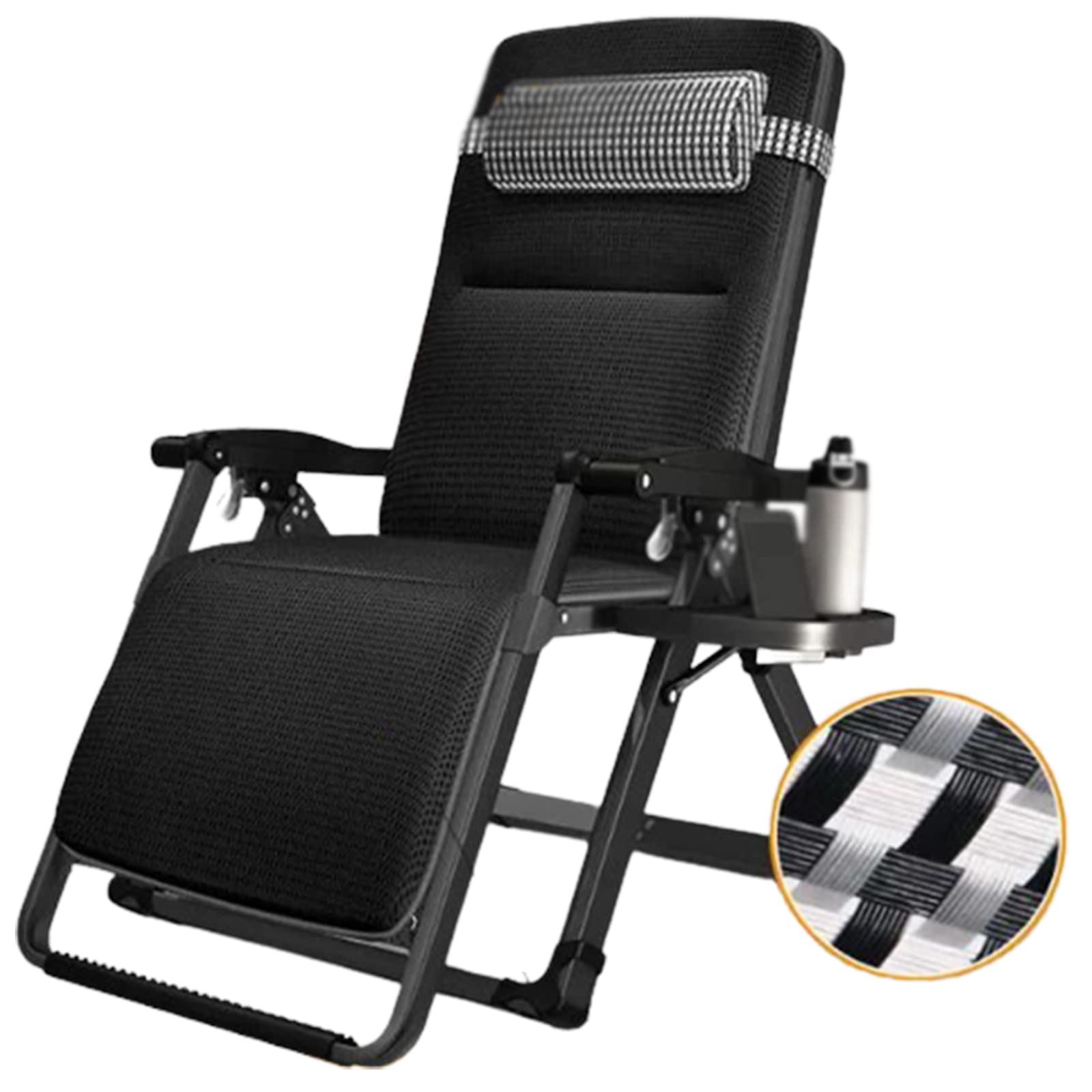 Sillas de Gravedad Cero Plegables Ajustables Sillas de Gravedad Cero de Gran tamaño Juego de 2 sillas de salón de Gravedad Cero Ajustables para Interiores y Exteriores Suave.4d Pad