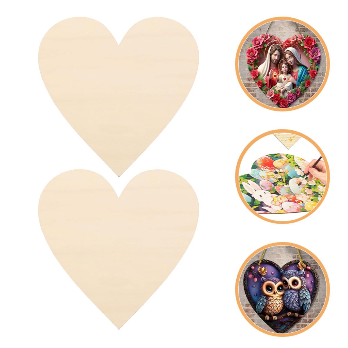 Gatuida Adornos de Madera en Forma de Corazón 30 Unidades para Proyectos de Bricolaje y Decoración de Mesa en San Valentín y Navidad