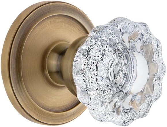 Grandeur 820382 Circulaire Rosette Privacy with Versailles Crystal Knob in Polished Brass, 2.75