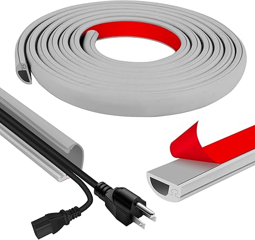 Miniatura 14 de Cubierta de pared para cables, 39 pulgadas, cubiertas de cables autoadhesivas para cables en la pared, ocultador de cable de extensión para piso, TV