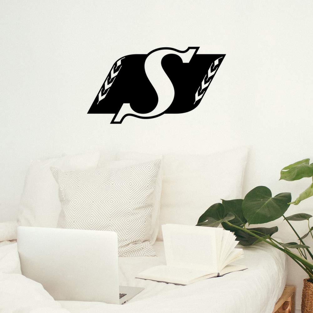 Gadgets Wrap Wall Decals 29CM Wall Stickers Black Color - (Saskatchewan Roughriders Football)