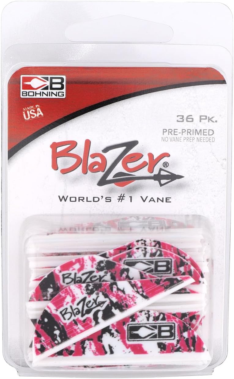 Bohning True Color Blazer® Vane, 2” Hunting, 3D, Vane, Pink Camo, 100pk