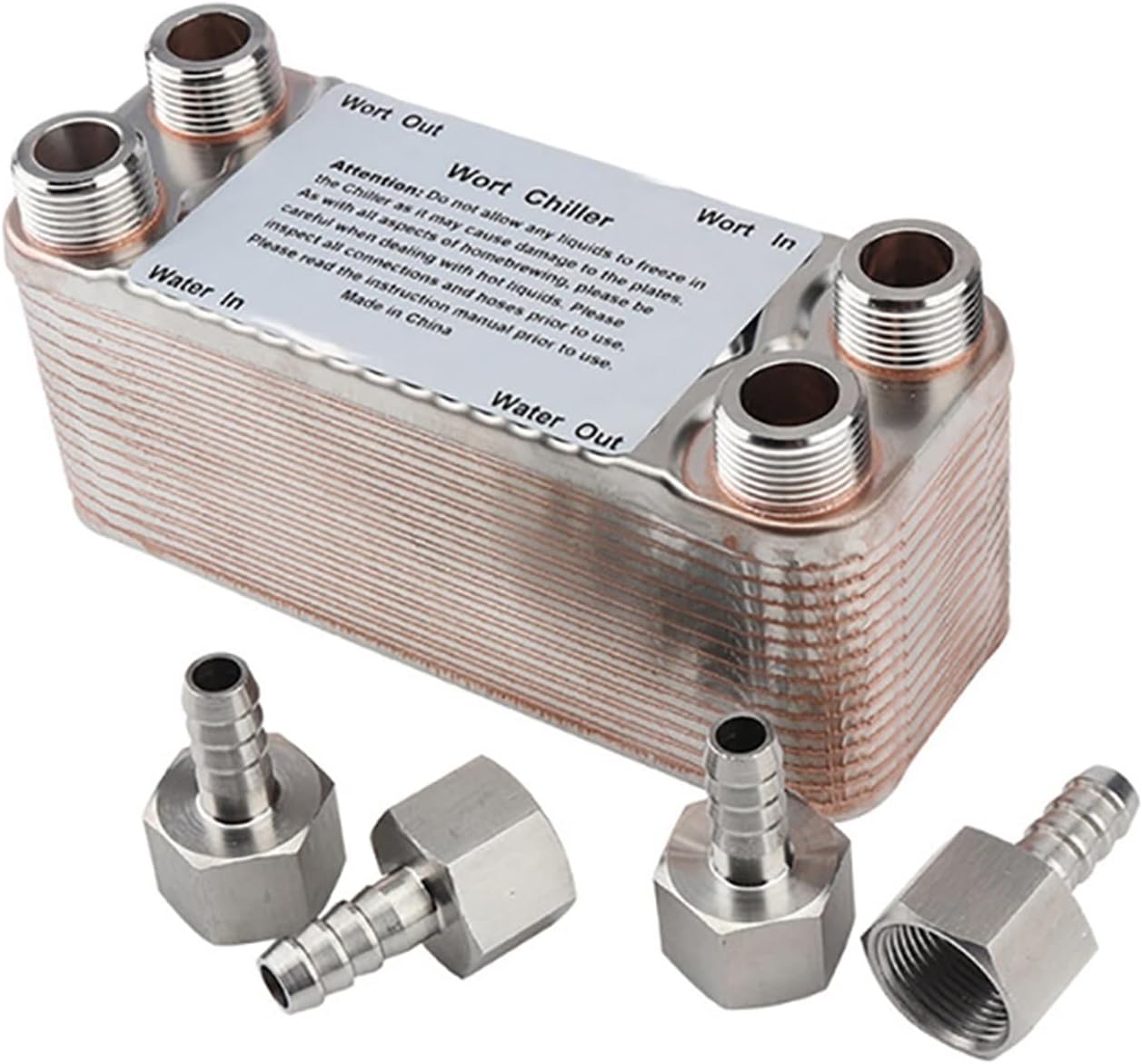 30 Plates Heat Exchanger Wort Chiller Stainless Plates Brewing Chiller