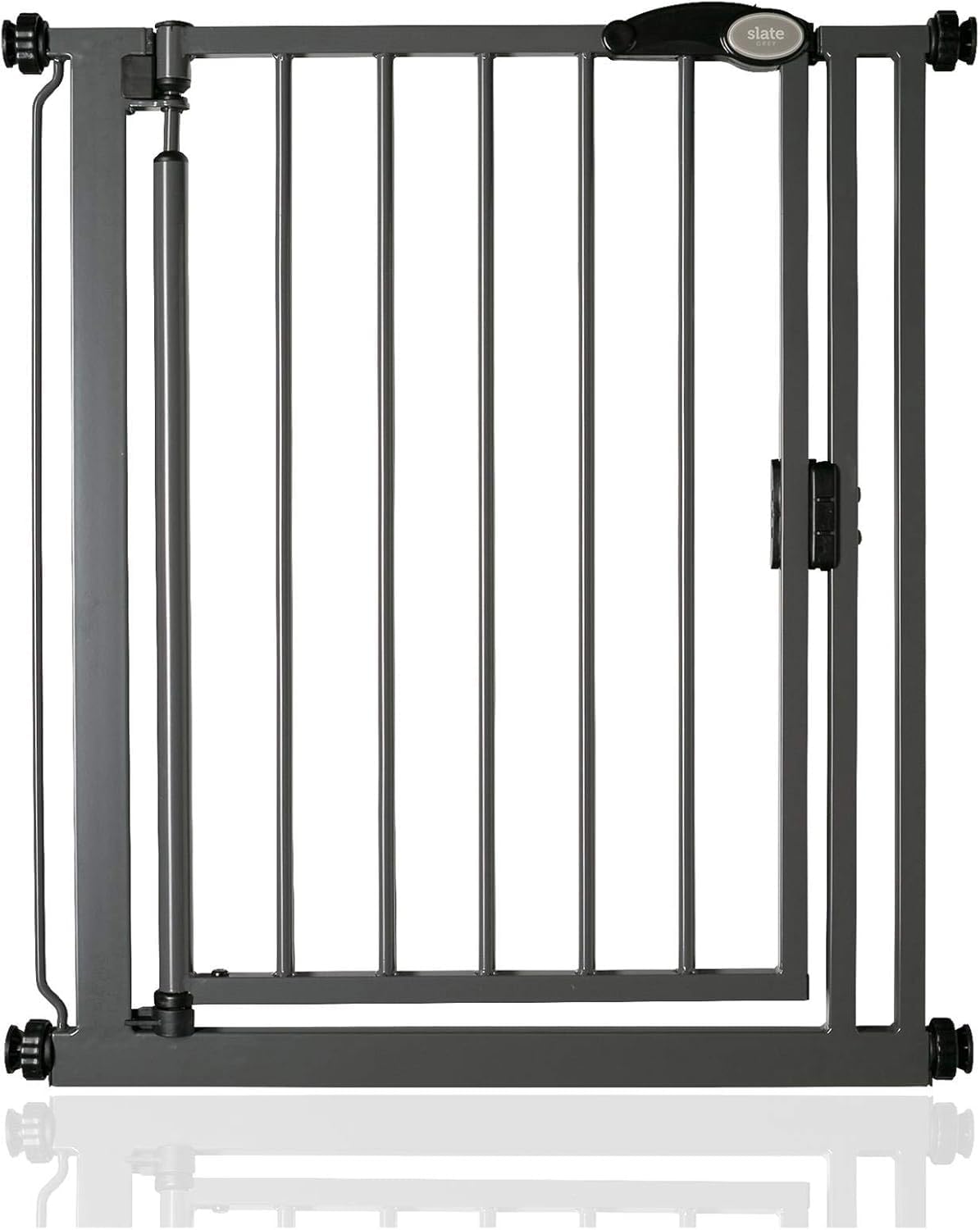 Safetots Pressure Fit Self Closing Stair Gate, Narrow, 68.5cm - 75cm, Slate Grey, Auto Closing Baby Gate, Safety Barrier for Toddler, Easy Installation