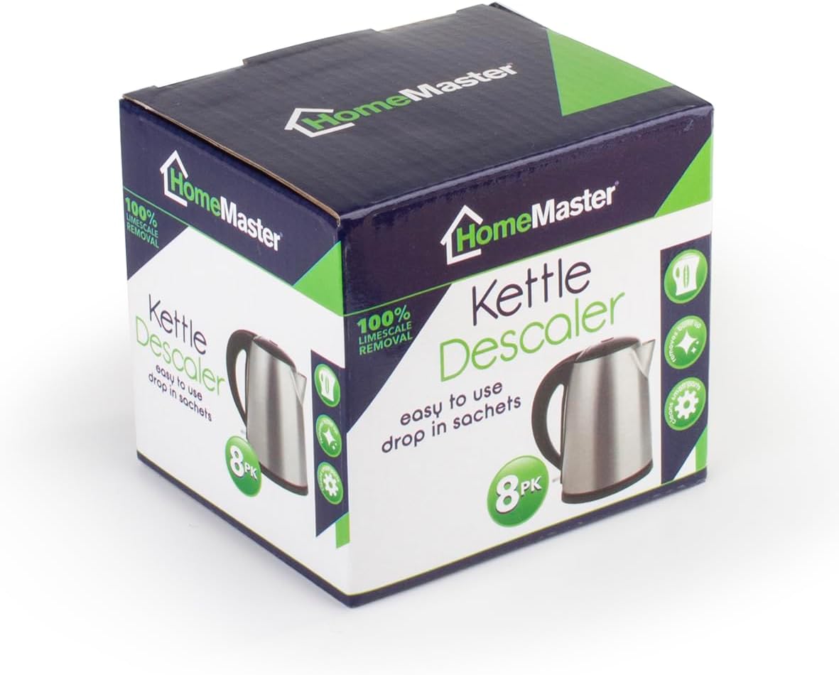 Kettle Descaler Sachets Easy to Use Drop-In Bags Limescale Remover Pack of 8