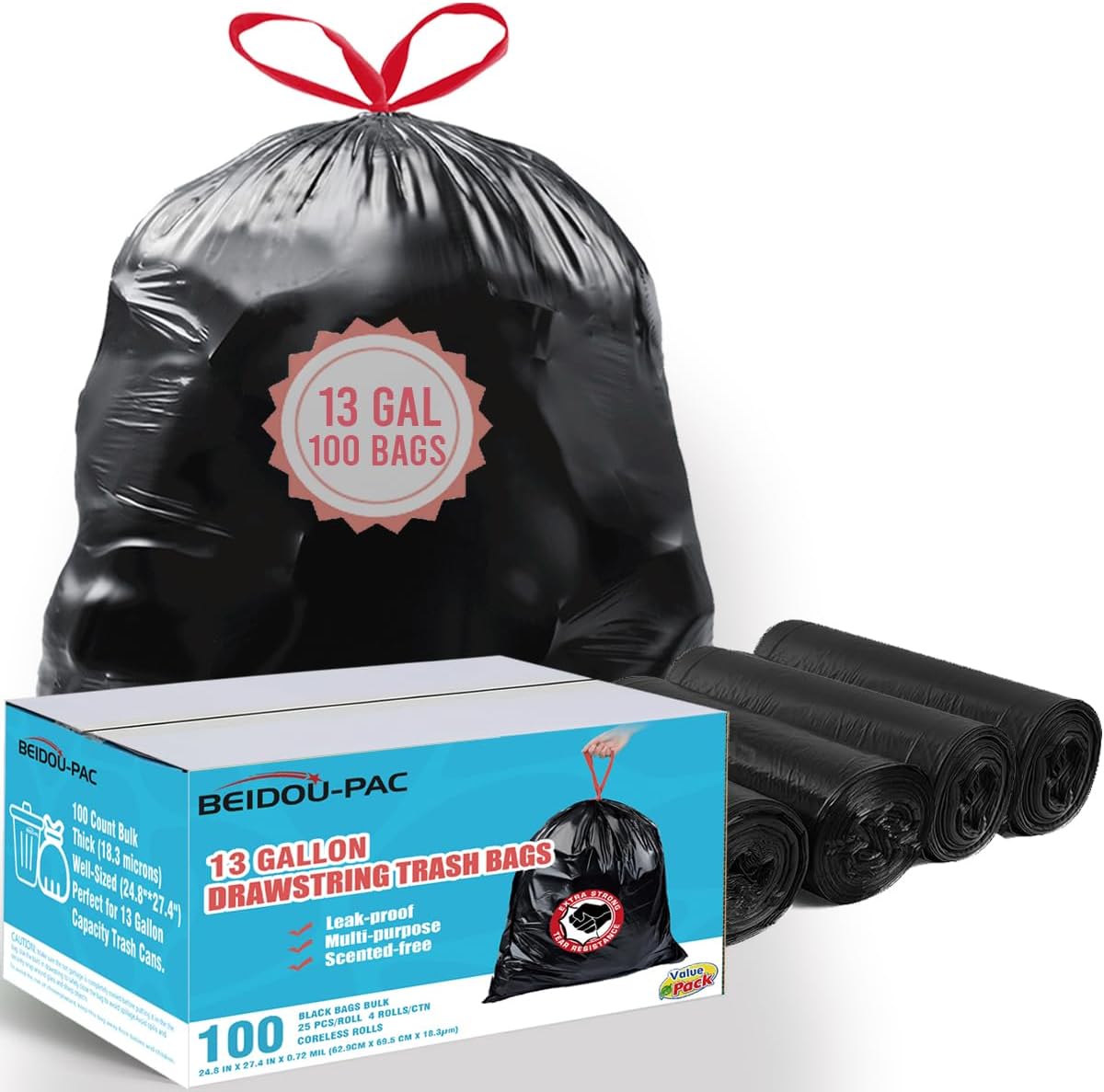 Amazon.com: Betta 13 Gallon Black Trash Bags, 150 Count Box, (24x32 ...