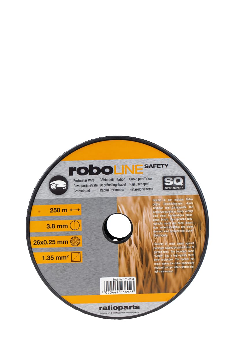 Ratioparts Cavo limitatore di sicurezza per robot tosaerba Ø 3,8 mm x 250 metri (tubo Ø 1,35 mm²)