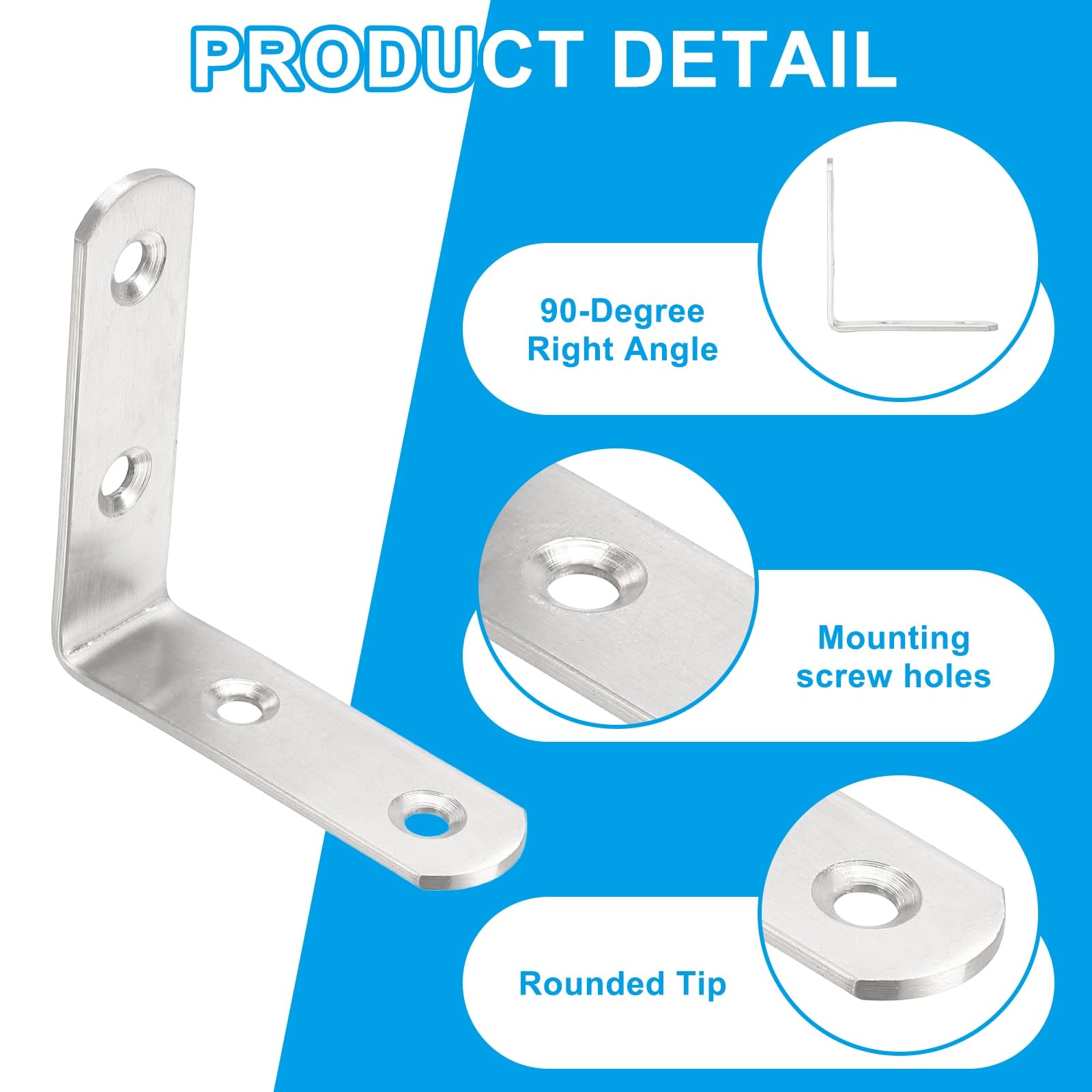 PATIKIL 16 Pcs Metal L-Shape Brackets - Image 3