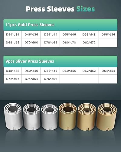 Miniatura 6 de SCITOO Juego de herramientas universales de 27 piezas de herramientas automotrices de prensa y tirón, juego de herramientas de inserción de