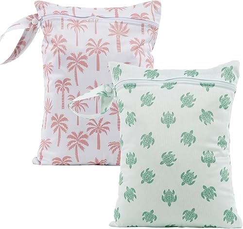 2 bolsas para bebé para pañales de tela, bolsas de viaje reutilizables impermeables para playa, piscina, bolsa de gimnasio para trajes de baño,