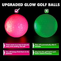 Vista 2 de THIODOON Glow in The Dark LED Balls - 7 Colors, No Timer, Easy On/Off, 6 Pack for Night Golf