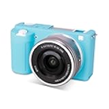 Rieibi ZVE10 Case, Soft Silicone Protective Case for Sony ZV-E10 ZVE10 Camera, Lightweight Rubber Cover for Sony Alpha ZVE10 - Blue(Not for ZV-E10 Mark II)