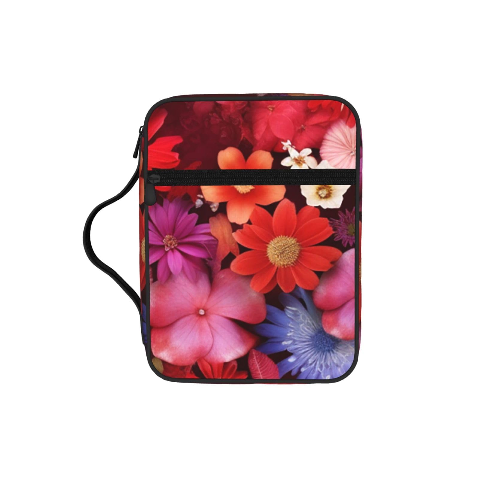 Floral Decoration Heart Bible Cover Case Waterproof Bible Bag With Handle Organizer Storage Book Cover For Bible Study