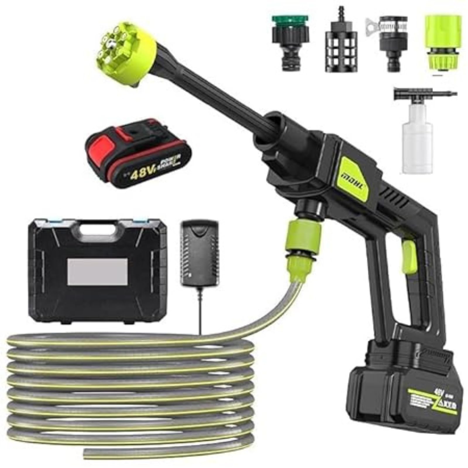 MODINITY 48V Portable Pressure Washer with 6000mAh 6in1 Nozzle,Rechargeable|Cordless Pressure Washer Gun| Handheld Pressure Washer for Car | Car Washer Gun-image-7