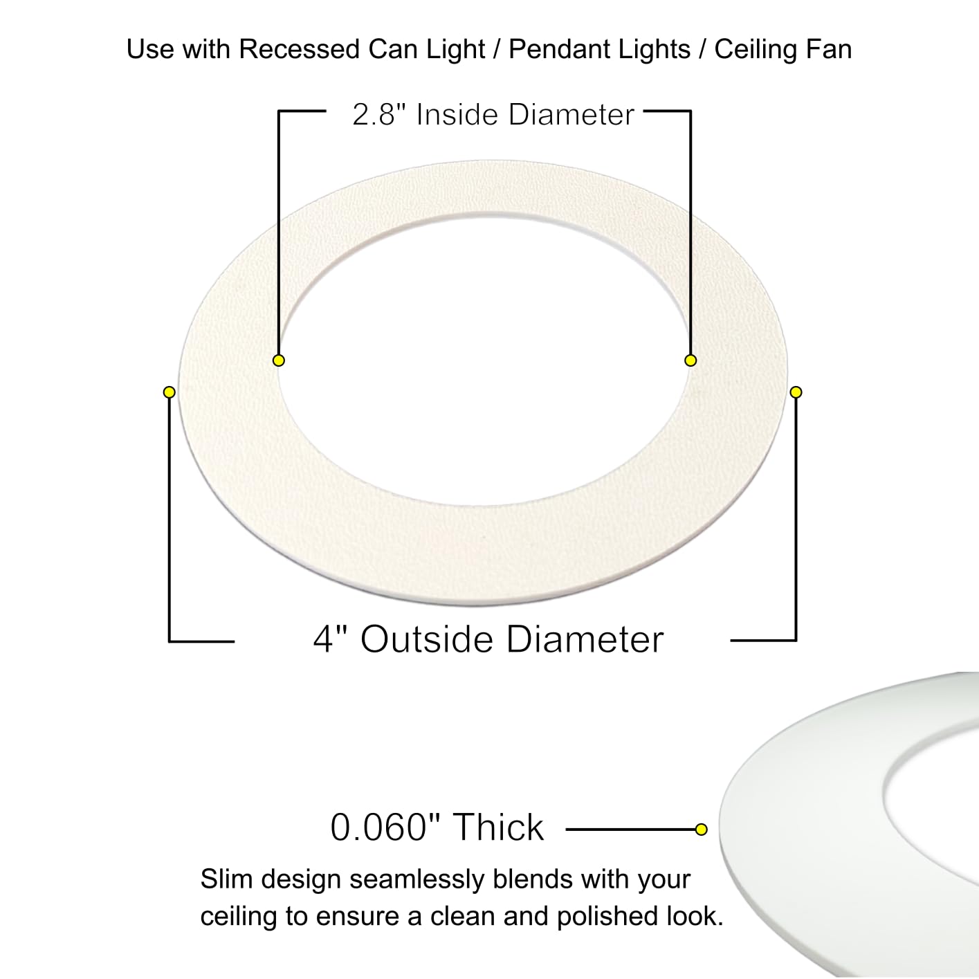 Lighting Plastics of Minnesota 4 Pack White Goof Trim Ring 4