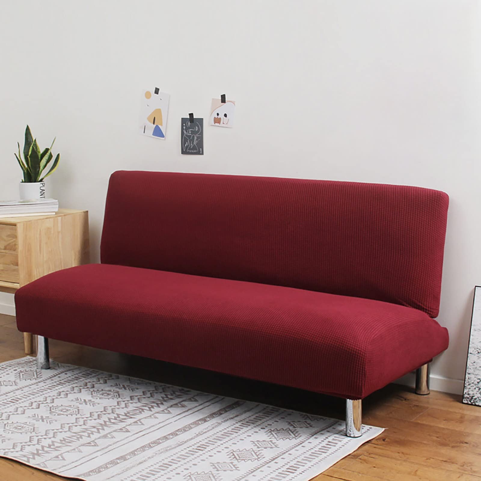 Funda de sofá cama futón elástica antideslizante lavable de 155 a 185 cm de largo