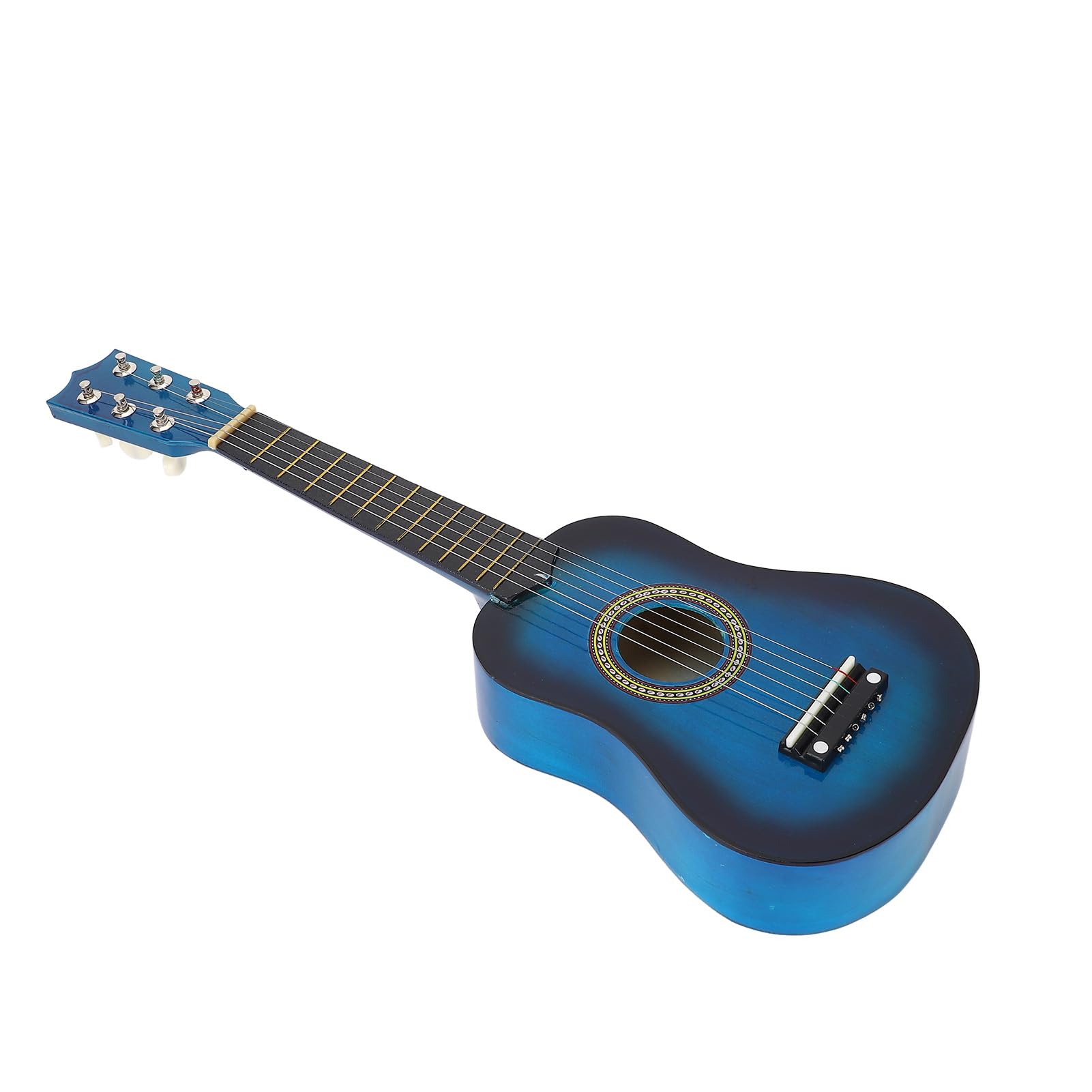 Chitarra in legno per bambini da 21 pollici, mini chitarra giocattolo per bambini, strumento musicale a 6 corde non tossico e ecologico con plettro, per età 3-8 anni, blu