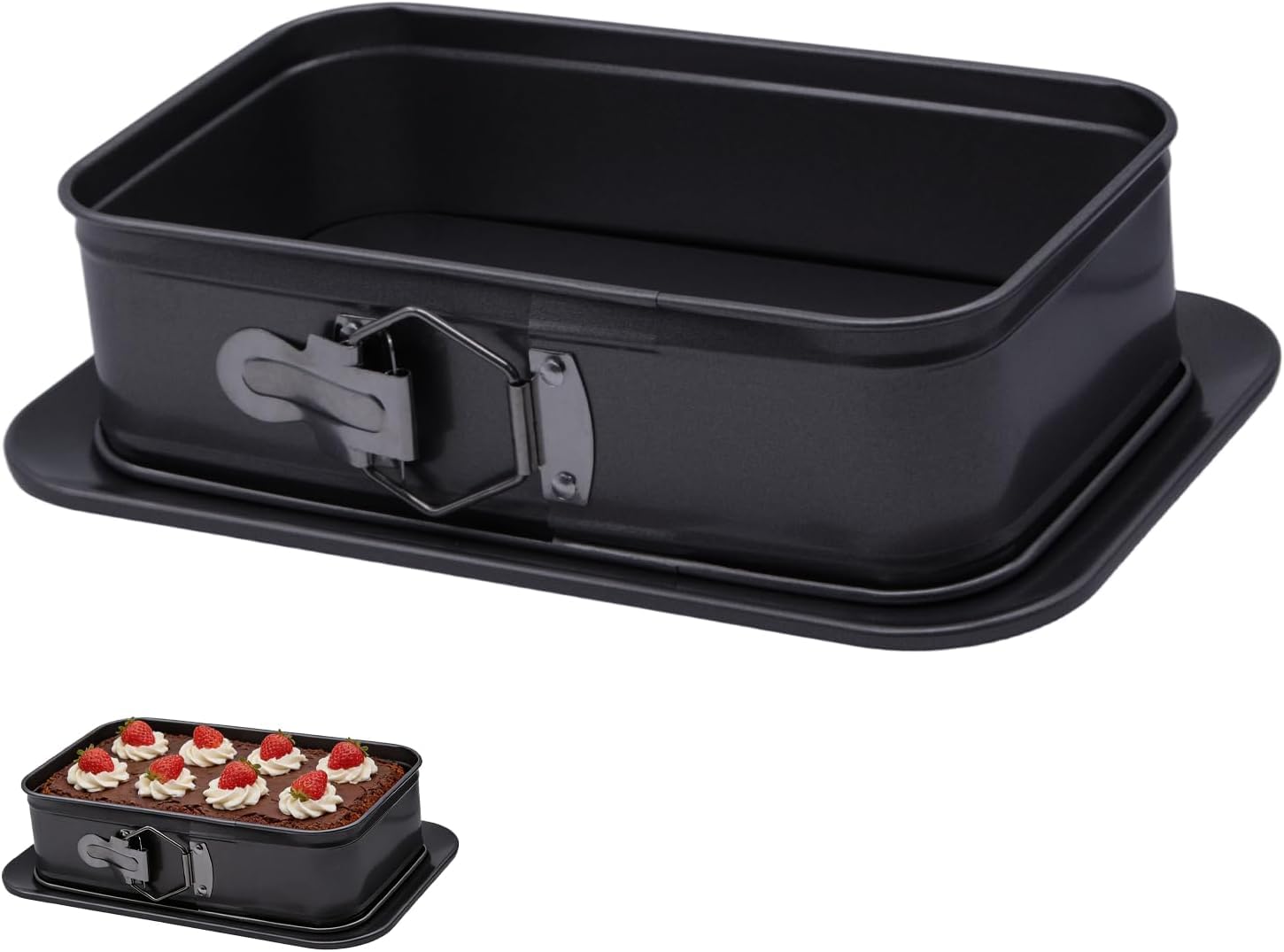 Rectangle Cake Tin 9 Inch Non-Stick Springform Bakeware with Buckle(S)