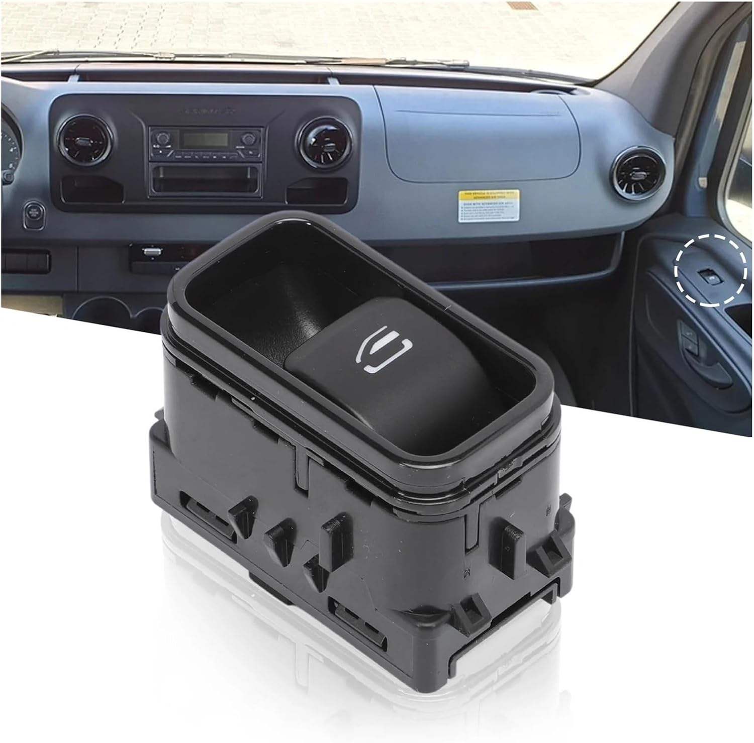 Right Passenger Side Power Window Master Lifter Switch Button Compatible with Mercedes-Benz Sprinter W907 2019 2020 2021 A9079050504