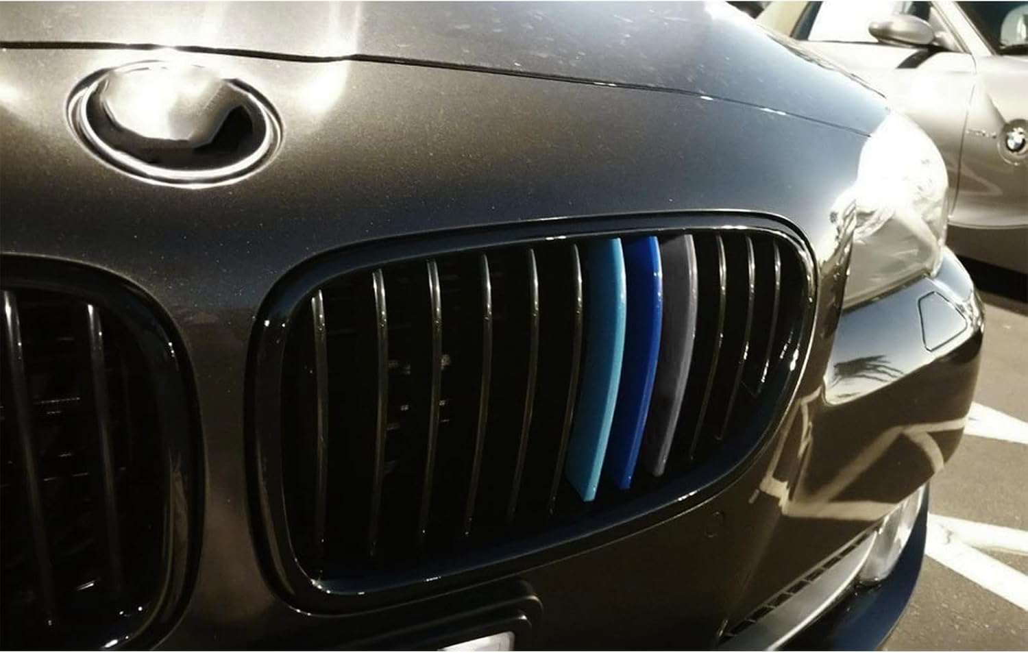 x xotic tech Iconic 3-color Tri Grille Insert Trims Strips, Front Center Kidney Grilles Compatible with BMW F10 F11 5 Series Black Grill 2011-2013 (12 Beam Bars)