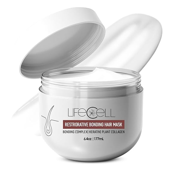 LifeCell Repairing Hair Mask Restorative Bonding Treatment with Bioactive Peptides, Keratin, Plant Collagen, Shea Butter & Coconut Oil Deep Nourishment & Strength for All Hair Types