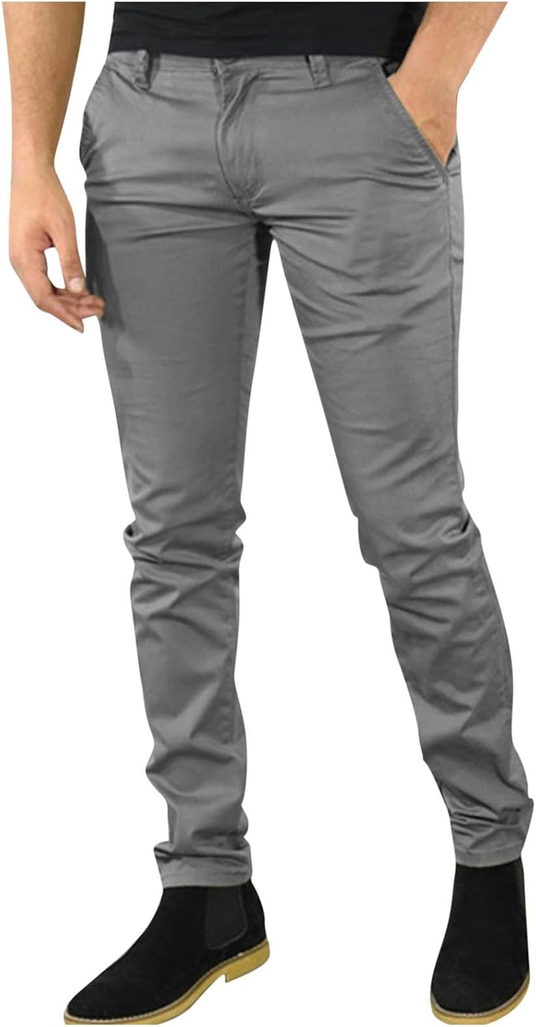 Dress Pants for Men Business Casual,Mid Waist Button Solid Trousers | Dressy,Lightweight,with Pockets,Office,Daily Work,Golf,Business Meetings,Fashion Events,Party,Wedding,2026 Classic Chinos