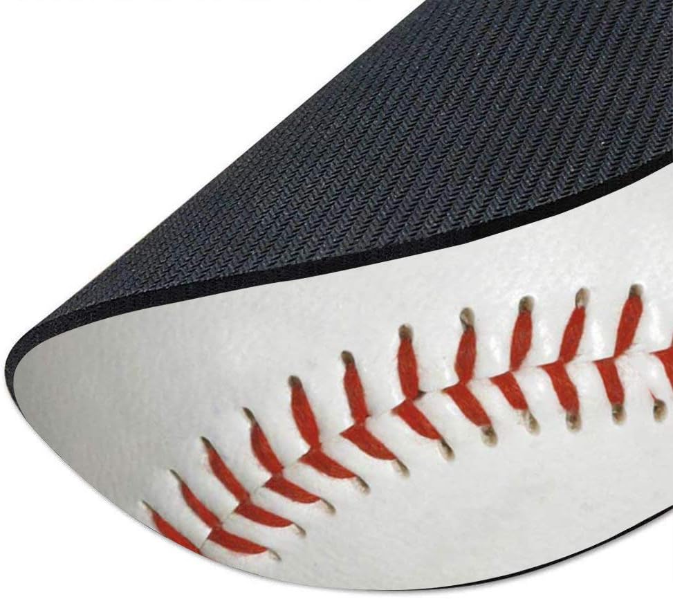 Round Mouse Pad Custom,Baseball Design Customized Round Non-Slip Rubber Mousepad Gaming Mousepad