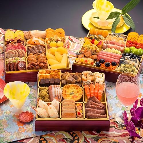 博多久松 洋風定番三段重おせち Miyabi Akasaka 特大8寸3段重 全50品 (12月31日着)