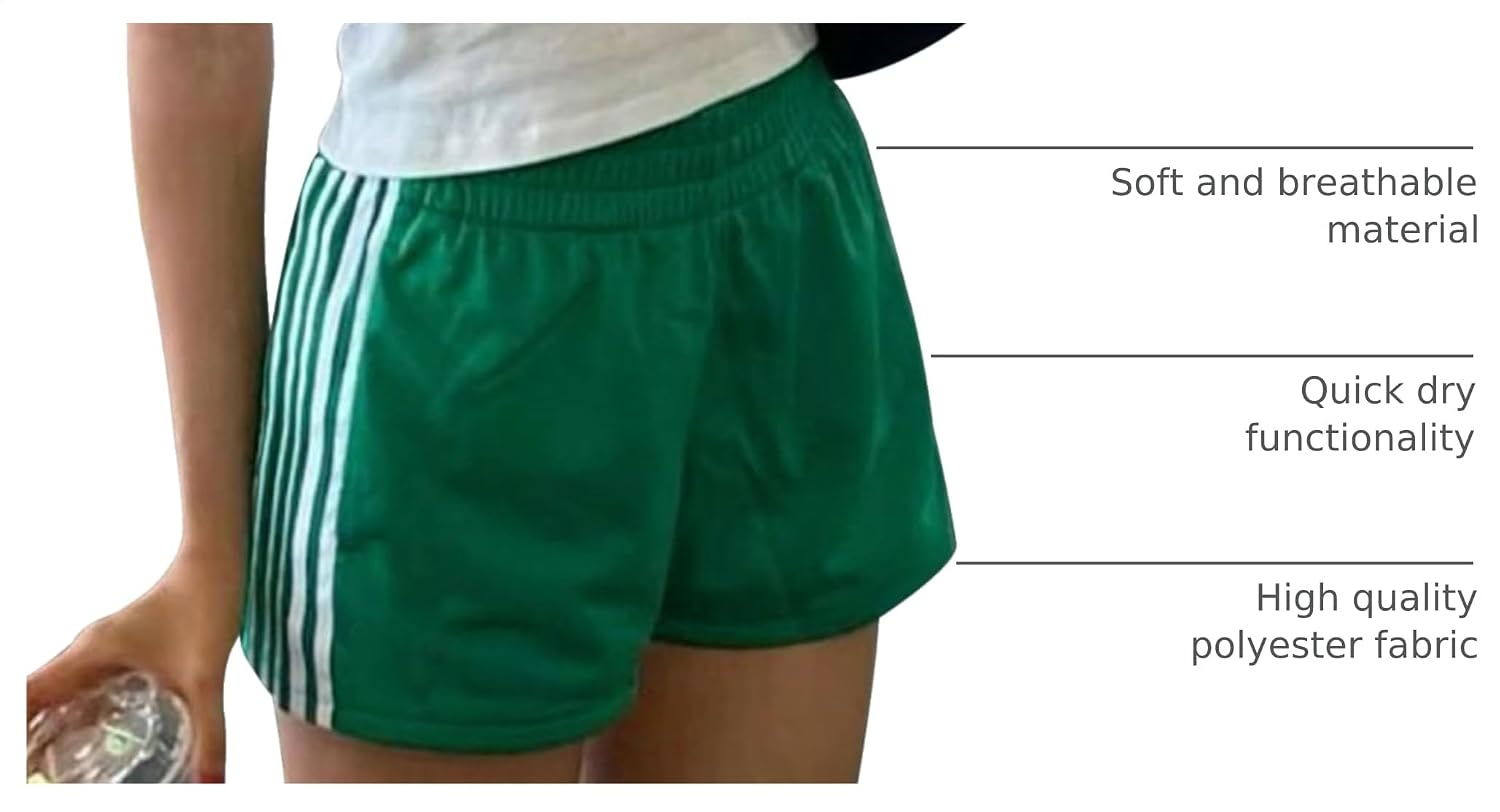 UAURORAO Women Striped Athletic Shorts Y2k Cute Track Sweat Shorts